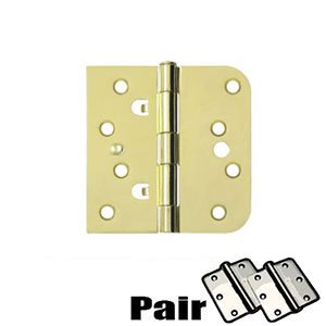 4"x 4"x 5/8"x Square Hinge (SOLD AS A PAIR) in Polished Brass