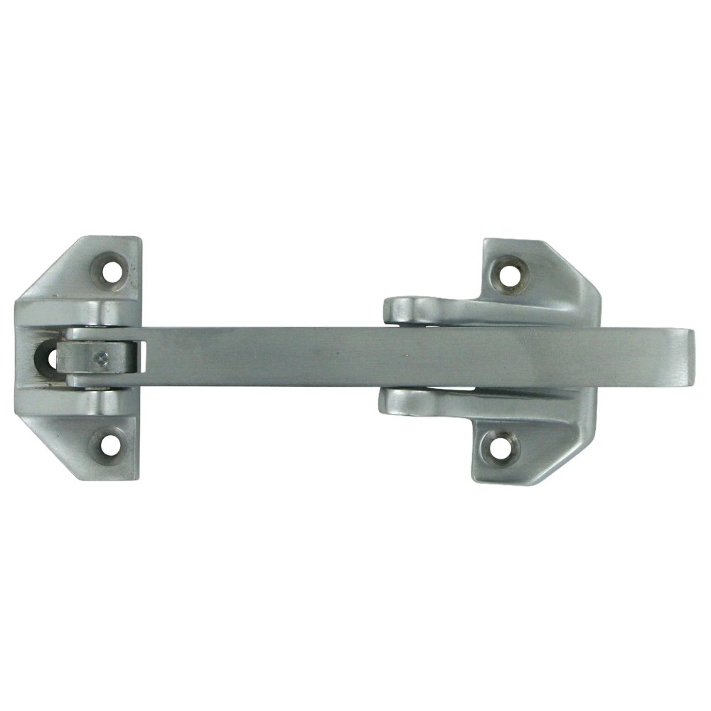 Solid Brass 6 3/4" Door Guard in Brushed Chrome