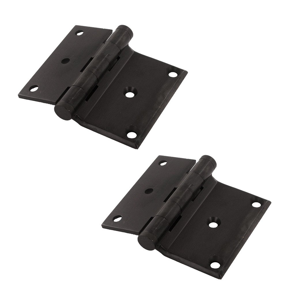 Solid Brass 3" x 3 1/2" Half Surface Door Hinge (Sold as a Pair) in Oil Rubbed Bronze