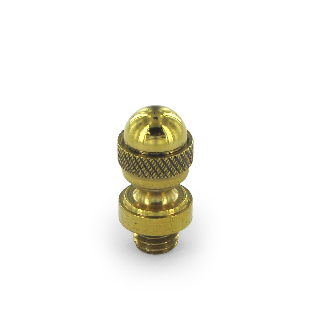 Solid Brass Acorn Tip Door Hinge Finial (Sold Individually) in Polished Brass Unlacquered
