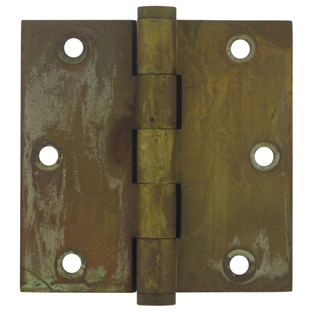 Solid Brass 3 1/2" x 3 1/2" Standard Standard Door Hinge (Sold as a Pair) in Rust