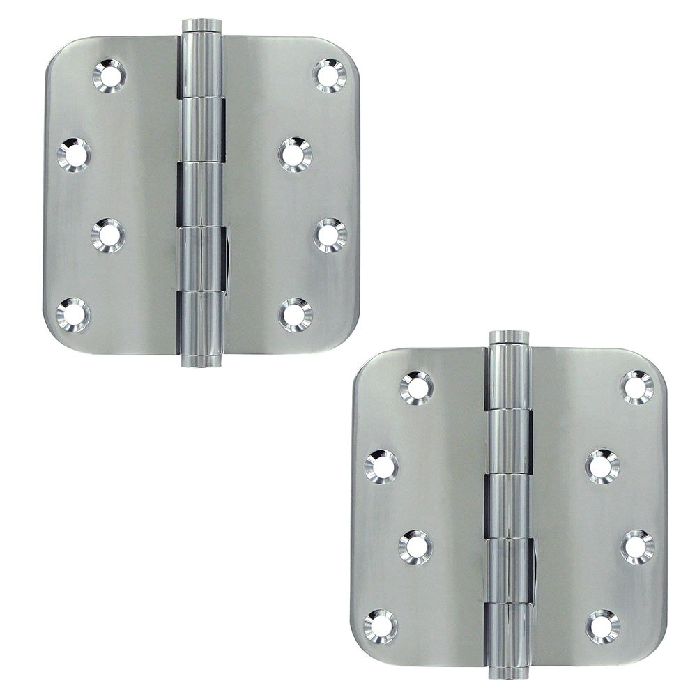 Zag Screw Hole Door Hinge (Sold as a Pair) in Polished Chrome