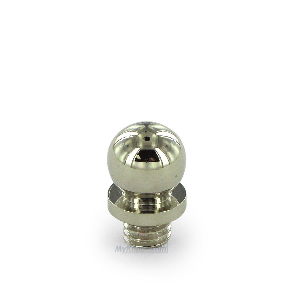 Solid Brass Ball Tip Door Hinge Finial (Sold Individually) in Polished Nickel