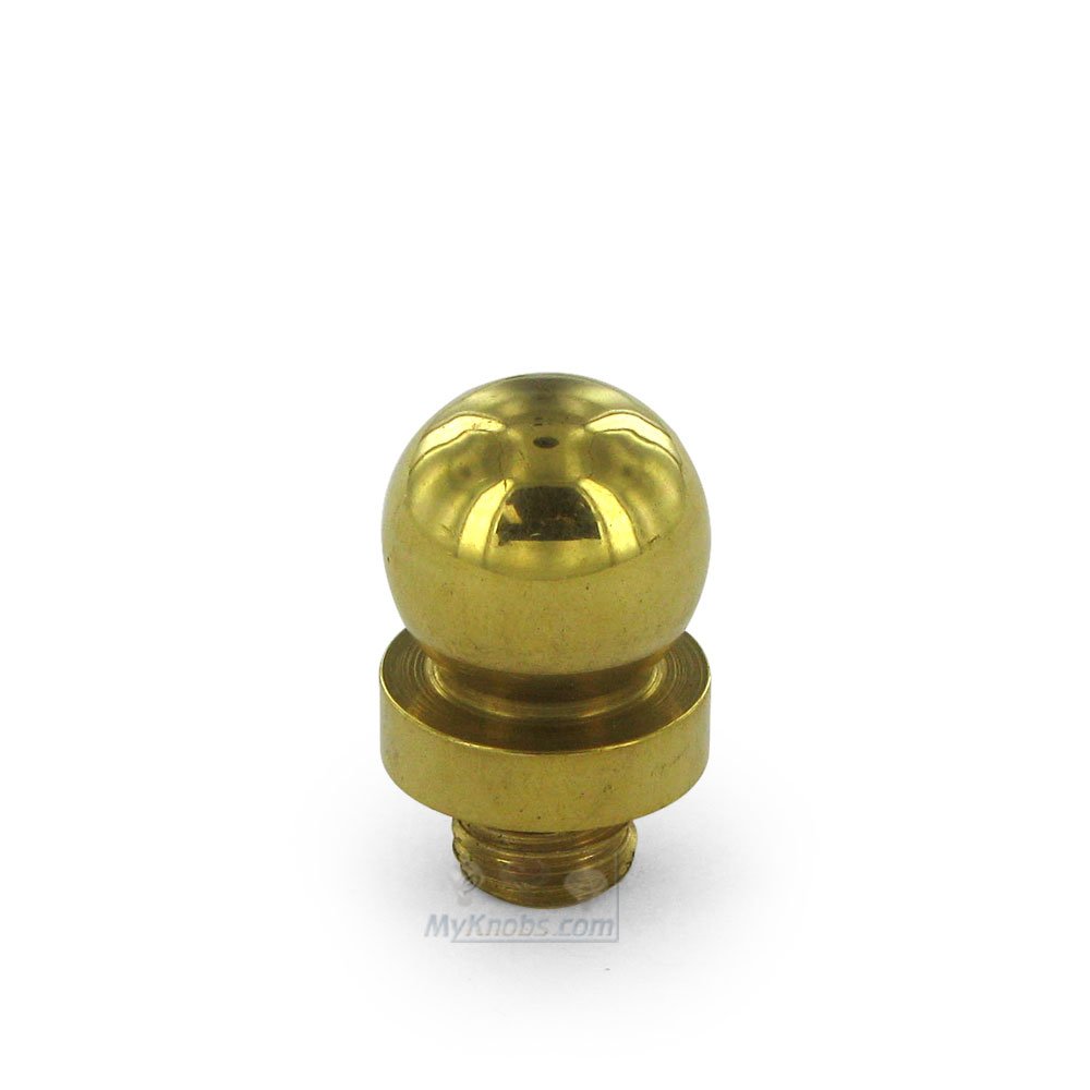 Solid Brass Ball Tip Door Hinge Finial for 6" x 6" Special Feature Door Hinges (Sold Individually) in Polished Brass Unlacquered