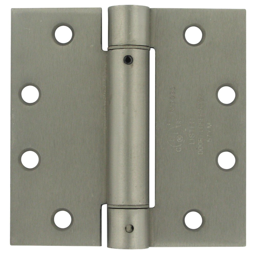 4 1/2" x 4 1/2" Standard Square Spring Door Hinge (Sold Individually) in Brushed Nickel