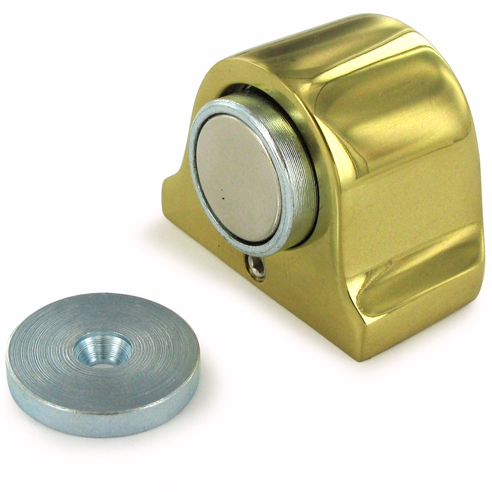Solid Brass Magnetic Dome Stop in Polished Brass
