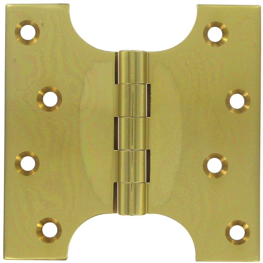 Solid Brass 4" x 4" Parliament Door Hinge (Sold as a Pair) in Polished Brass