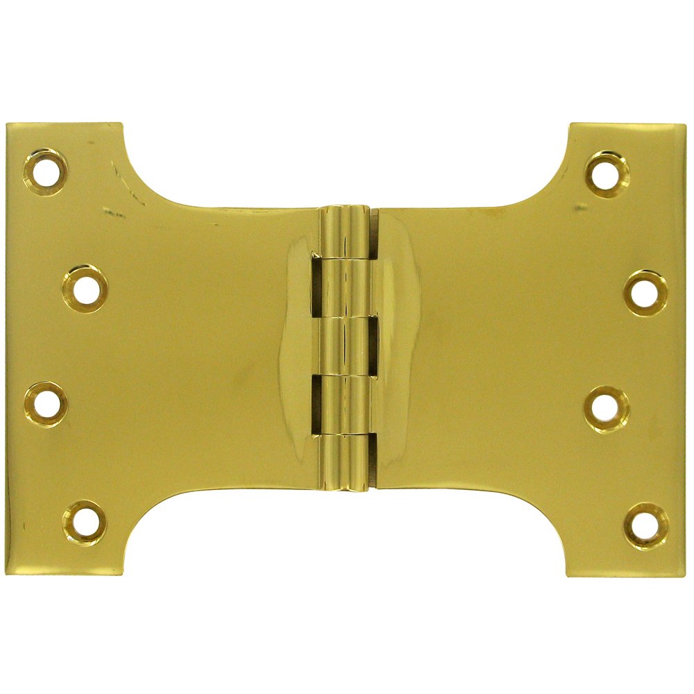 Solid Brass 4" x 6" Parliament Door Hinge (Sold as a Pair) in PVD Brass