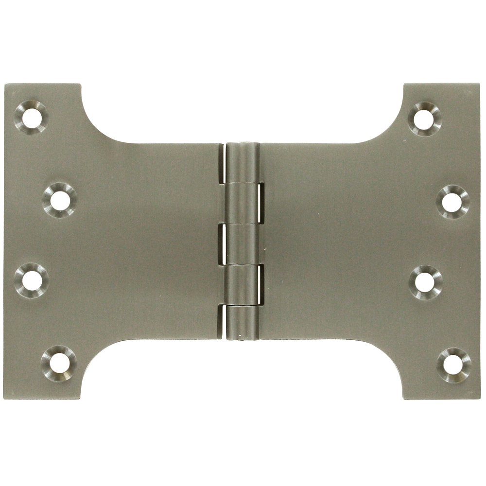 Solid Brass 4" x 6" Parliament Door Hinge (Sold as a Pair) in Brushed Nickel