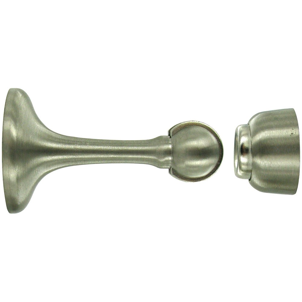 Solid Brass 3" Magnetic Door Holder in Brushed Nickel