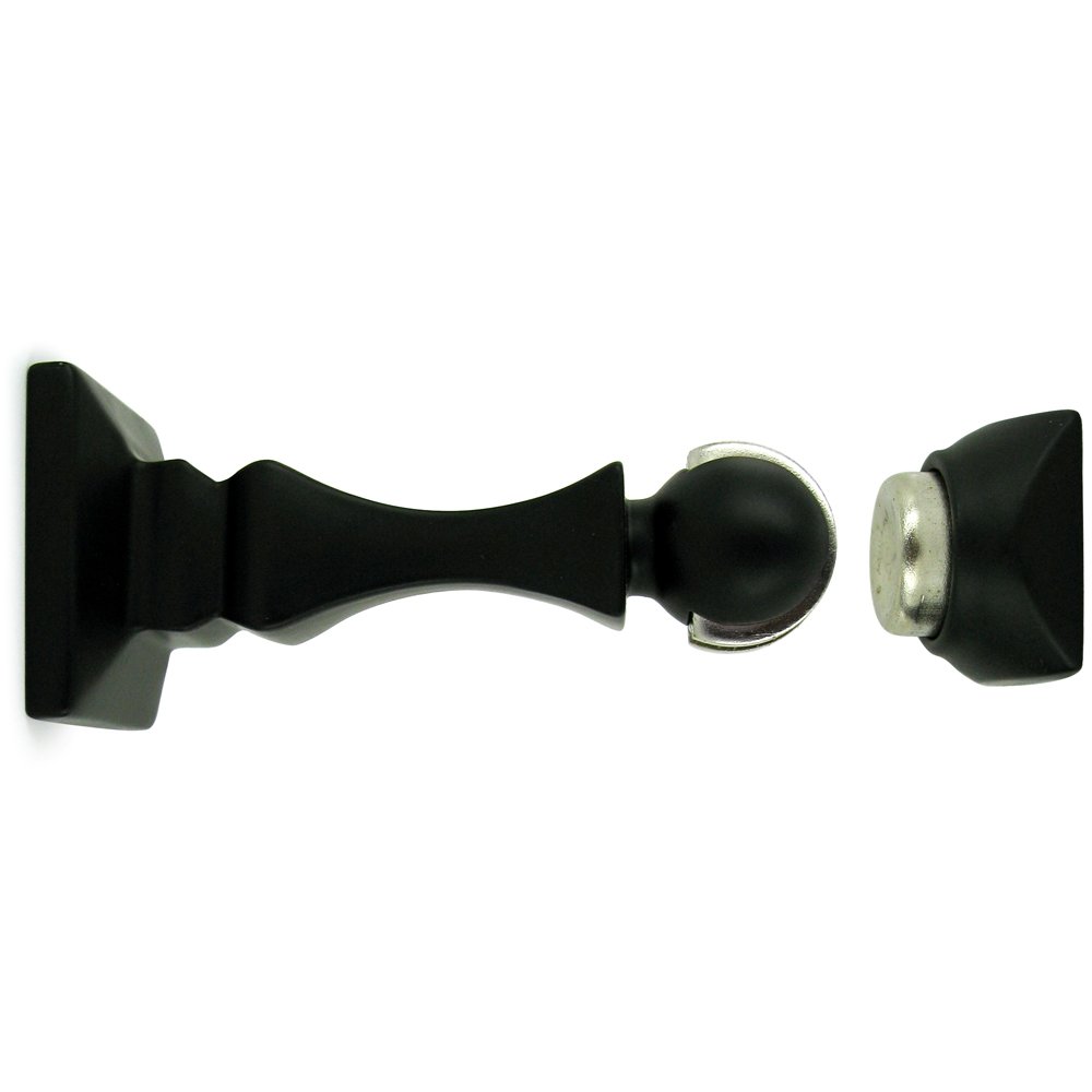 Solid Brass 3 1/2" Magnetic Door Holder in Paint Black