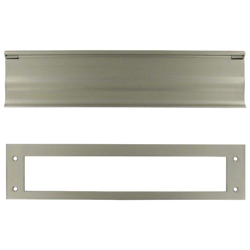 Solid Brass Heavy Duty Mail Slot in Brushed Nickel