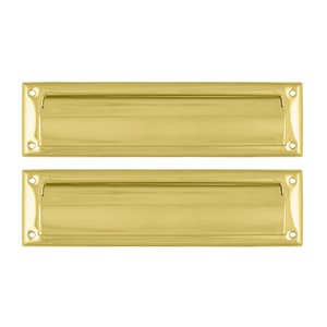 Mail Slot 13 1/8" with Interior Flap in PVD Brass
