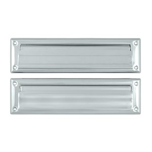 Mail Slot 13 1/8" with Interior Flap in Polished Chrome