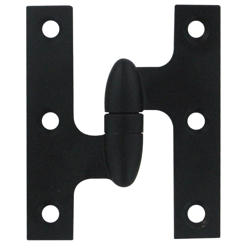 Solid Brass 3" x 2 1/2" Left Handed Olive Knuckle Door Hinge (Sold Individually) in Paint Black