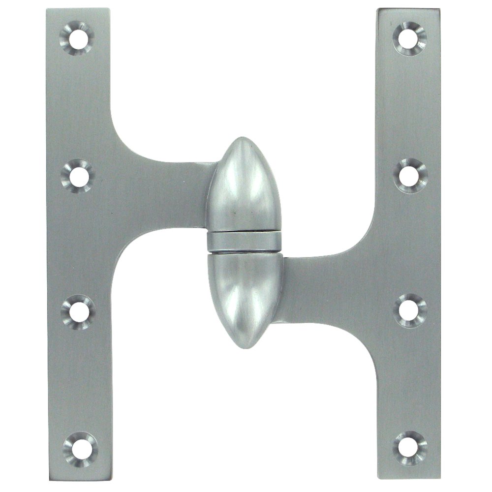 Solid Brass 6" x 5" Right Handed Olive Knuckle Door Hinge (Sold Individually) in Brushed Chrome