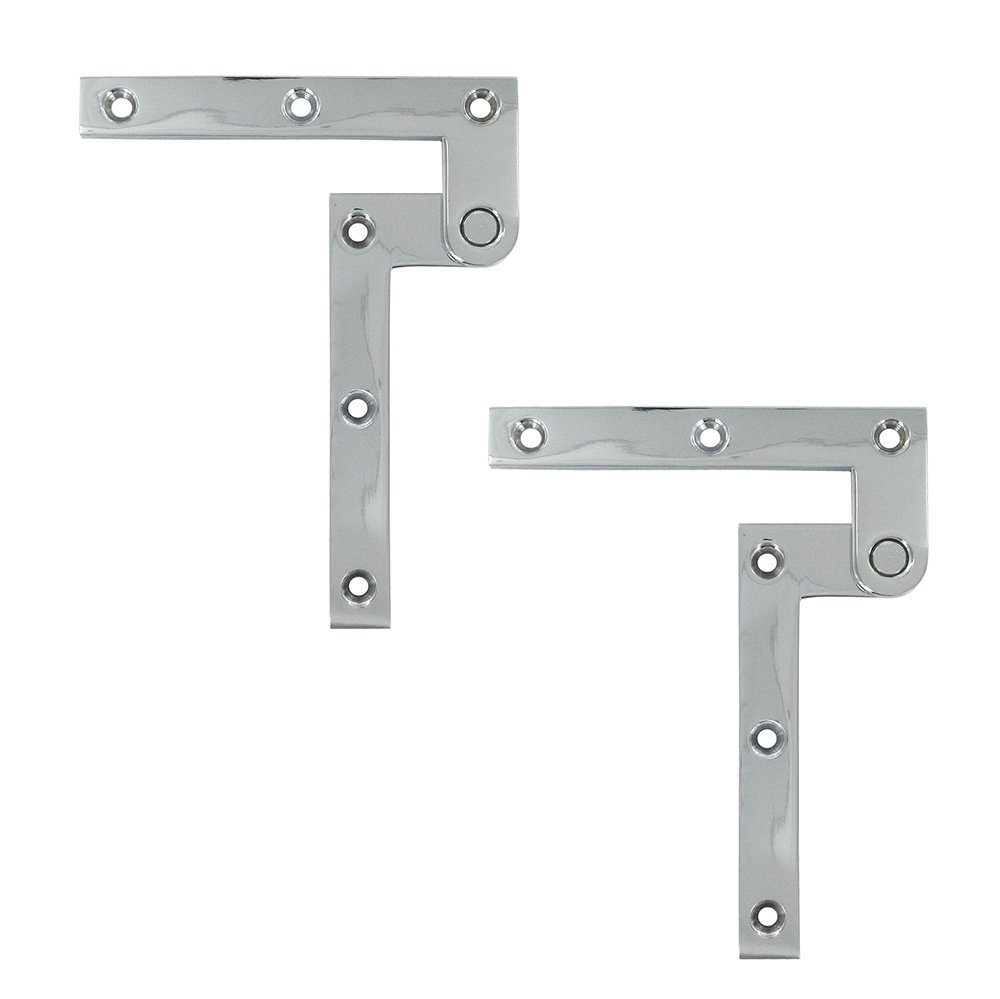 Solid Brass 4 3/8" x 5/8" x 1/4" Pivot Door Hinge (Sold as a Pair) in Polished Chrome