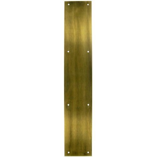 Solid Brass 20" x 3 1/2" Push Plate in Antique Brass
