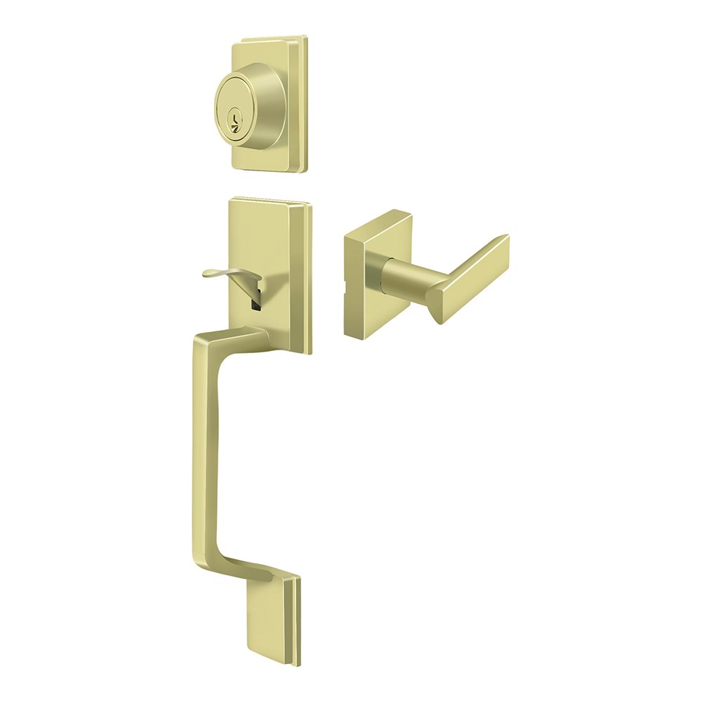 Highgate Handleset with Zinc Livingston Lever Entry in Polished Brass