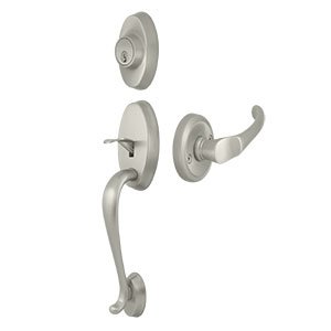 Riversdale Handleset with Chapelton Lever Entry in Brushed Nickel
