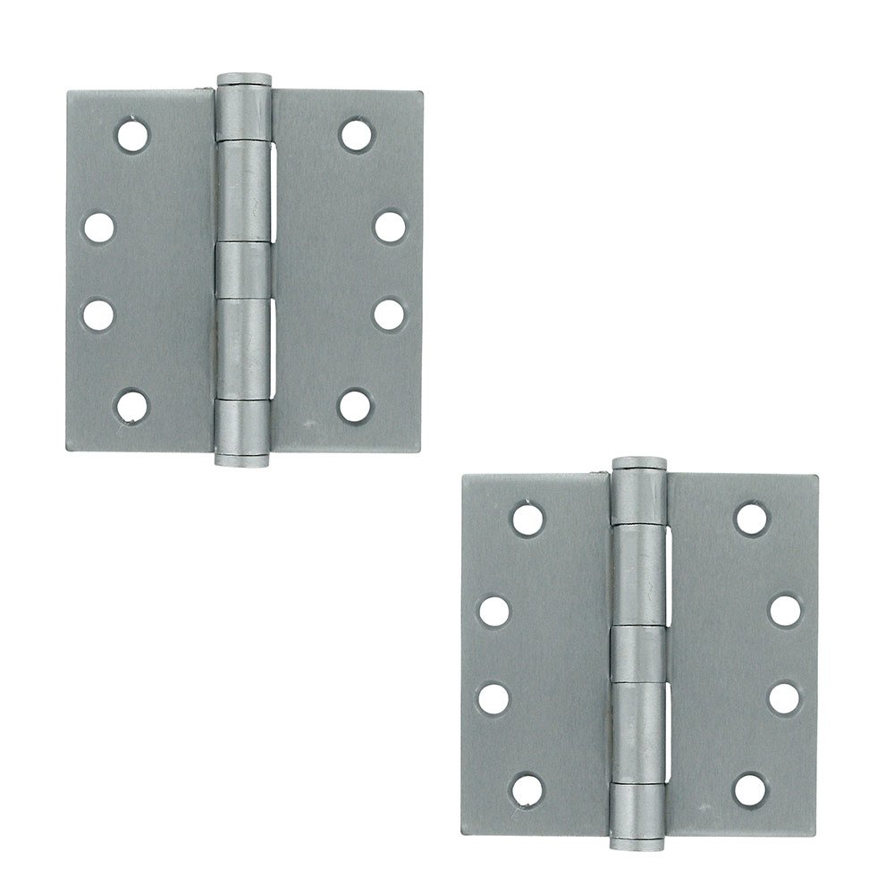 4" x 4" Heavy Duty Square Door Hinge (Sold as a Pair) in Brushed Chrome