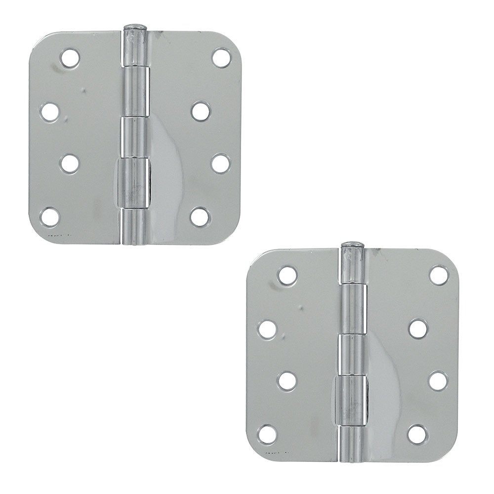 4" x 4" 5/8" Radius/Residential Door Hinge (Sold as a Pair) in Polished Chrome