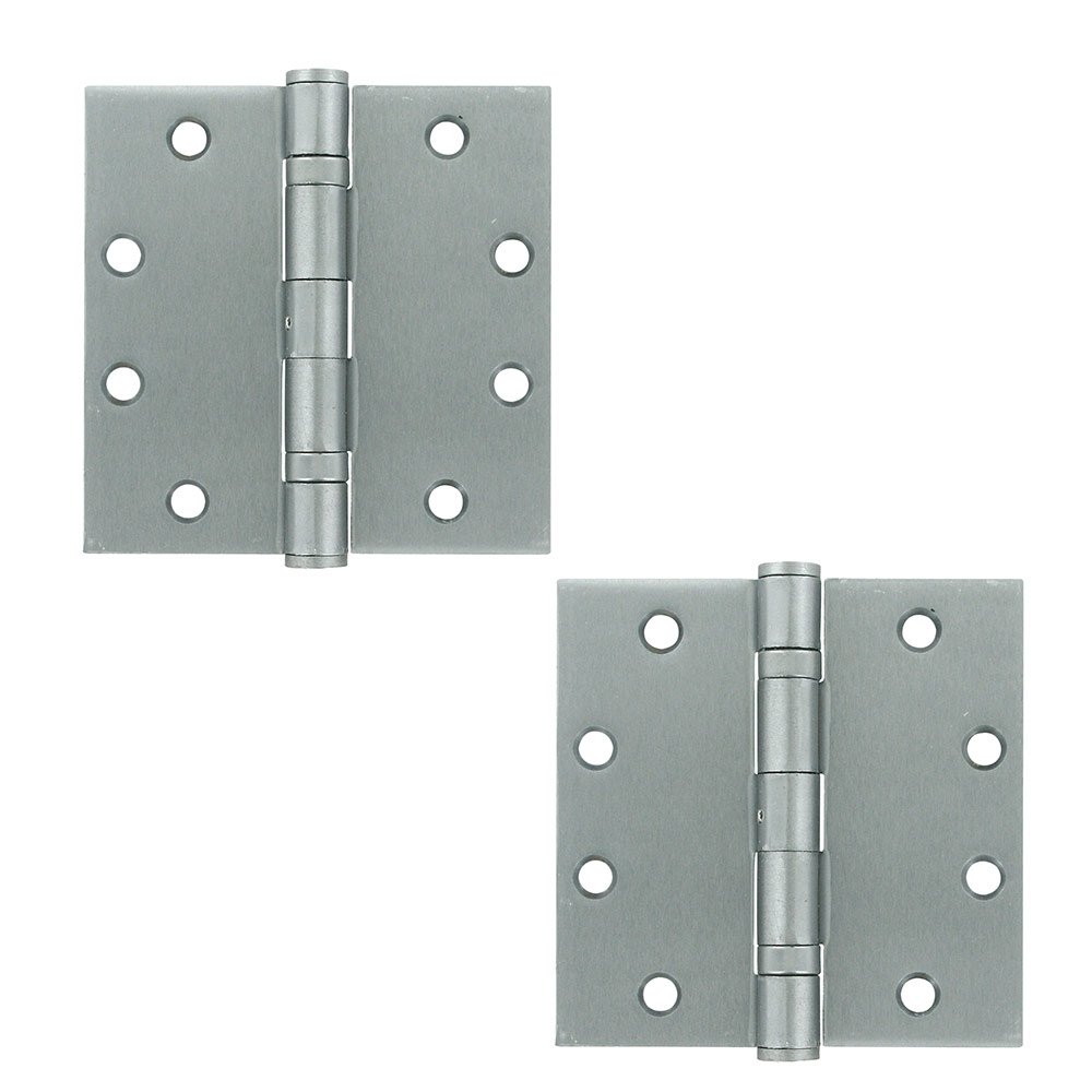 Removable Pin Square Door Hinge (Sold as a Pair) in Brushed Chrome