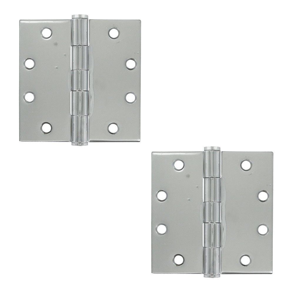 4 1/2" x 4 1/2" Heavy Duty Square Door Hinge (Sold as a Pair) in Polished Chrome