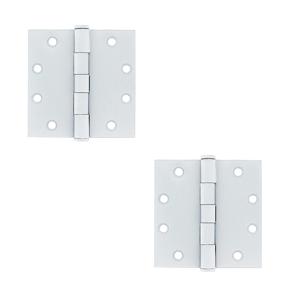 4 1/2" x 4 1/2" Heavy Duty Square Door Hinge (Sold as a Pair) in Paint White