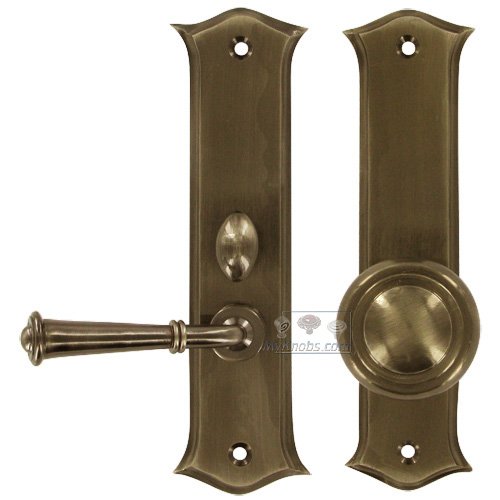 Solid Brass Mortise Lock Screen Door Latch in Antique Brass