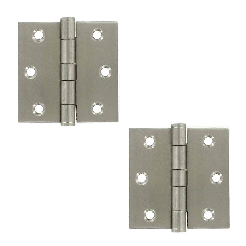 Stainless Steel 3" x 3" Residential Square Door Hinge (Sold as a Pair) in Brushed Stainless Steel