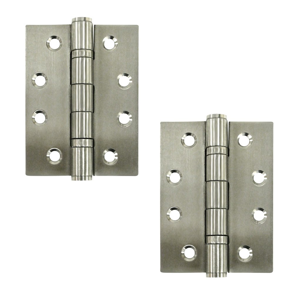 Stainless Steel 4" x 3" 2 Ball Bearing Square Door Hinge (Sold as a Pair) in Brushed Stainless Steel