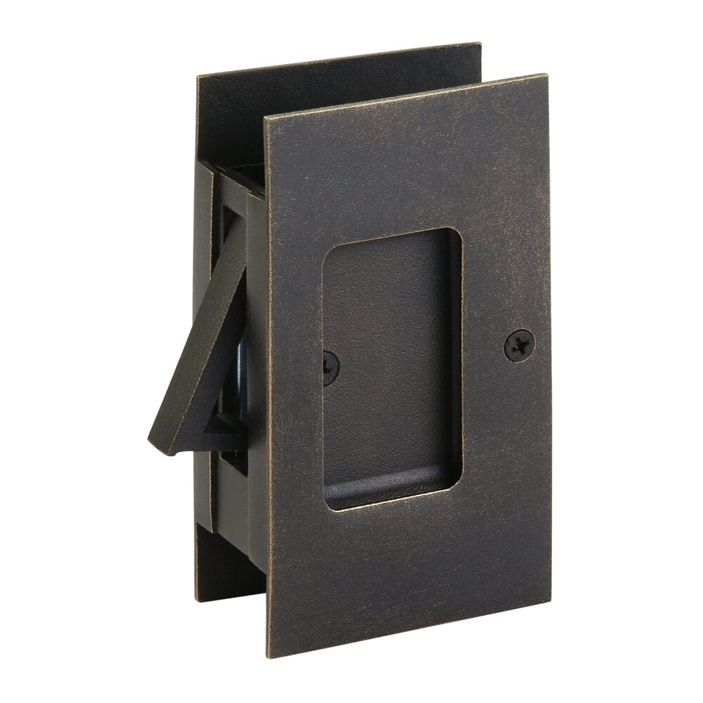 Passage Modern Rectangular Pocket Door Lock in Medium Bronze