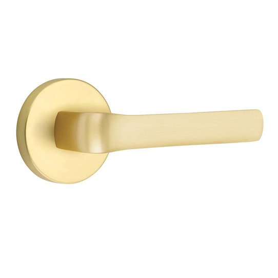 Passage Spencer Right Handed Lever with Disk Rose in Satin Brass