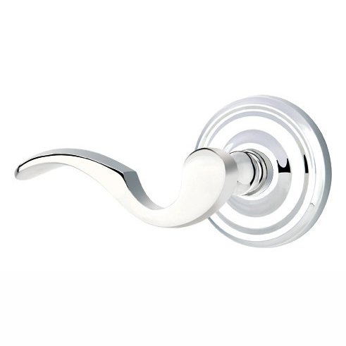 Passage Left Handed Cortina Door Lever With Regular Rose in Polished Chrome