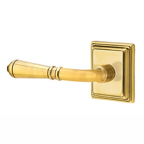 Passage Left Handed Turino Door Lever With Wilshire Rose in French Antique Brass