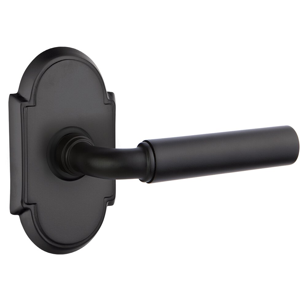 Privacy Right Handed Manning Door Lever With #8 Rose in Flat Black