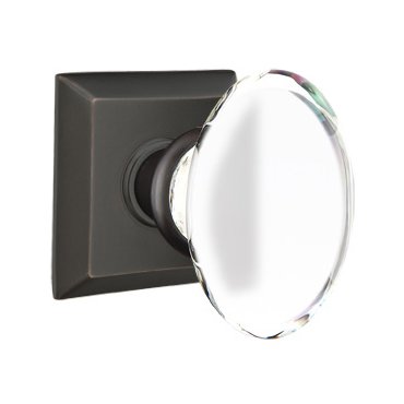 Hampton Privacy Door Knob and Quincy Rose with Concealed Screws in Oil Rubbed Bronze