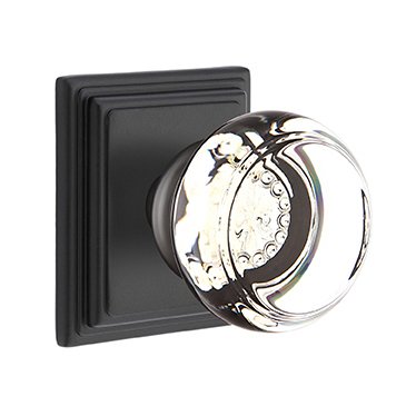 Georgetown Privacy Door Knob and Wilshire Rose with Concealed Screws in Flat Black