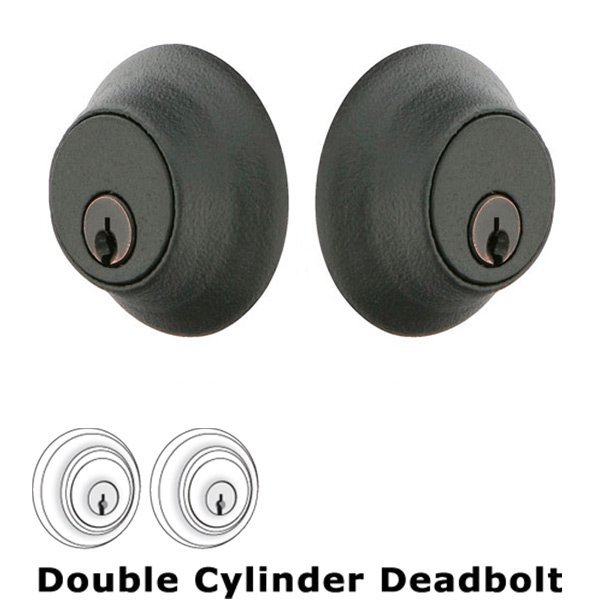 Wrought Steel #2 Double Cylinder Deadbolt in Flat Black Steel