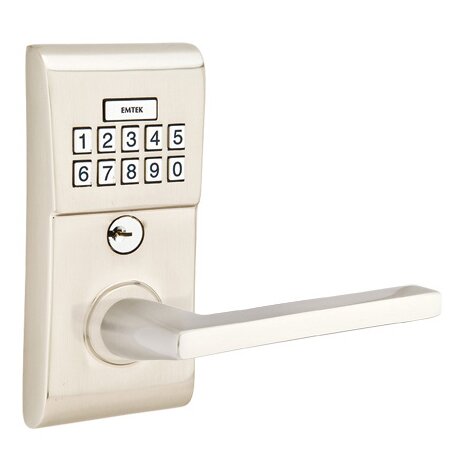 Helios Right Hand Modern Lever with Electronic Keypad Lock in Satin Nickel