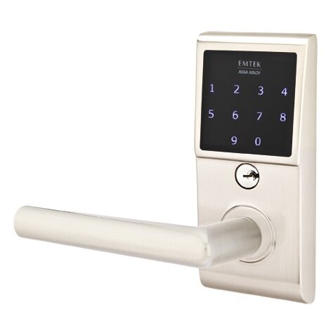 Stuttgart Left Hand Emtouch Lever with Electronic Touchscreen Lock in Satin Nickel