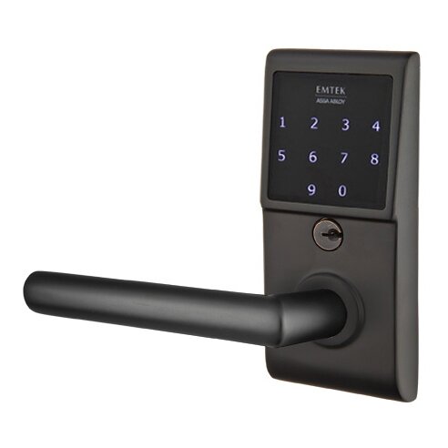 Stuttgart Left Hand Emtouch Lever with Electronic Touchscreen Lock in Flat Black