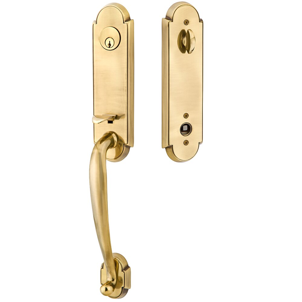 Single Cylinder Richmond Handleset with Providence Knob in French Antique Brass