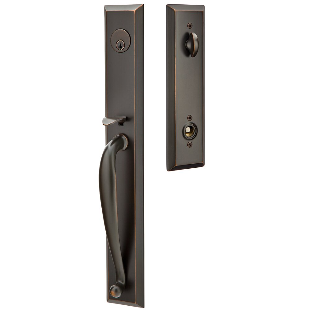 Single Cylinder Jefferson Handleset with Diamond Crystal Knob in Oil Rubbed Bronze
