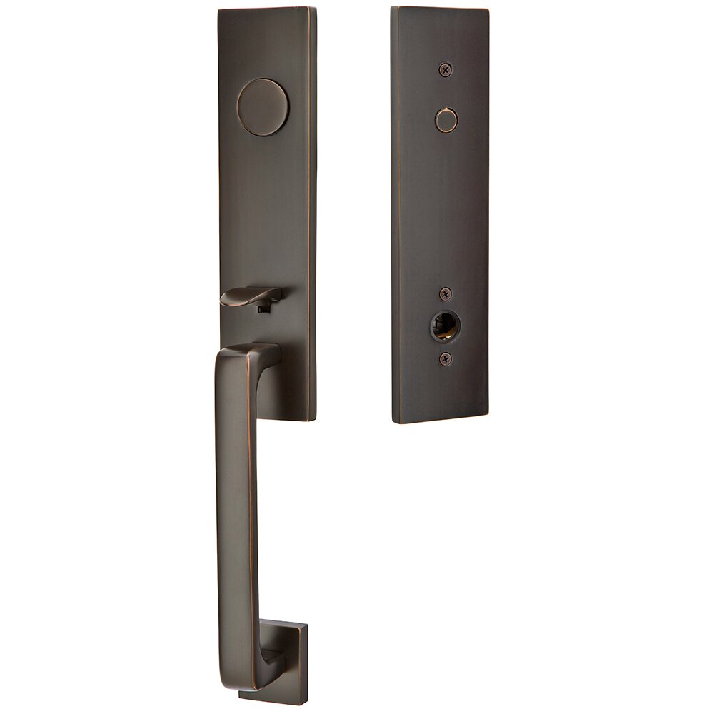 Dummy Davos Handleset with Basel Right Handed Lever in Oil Rubbed Bronze