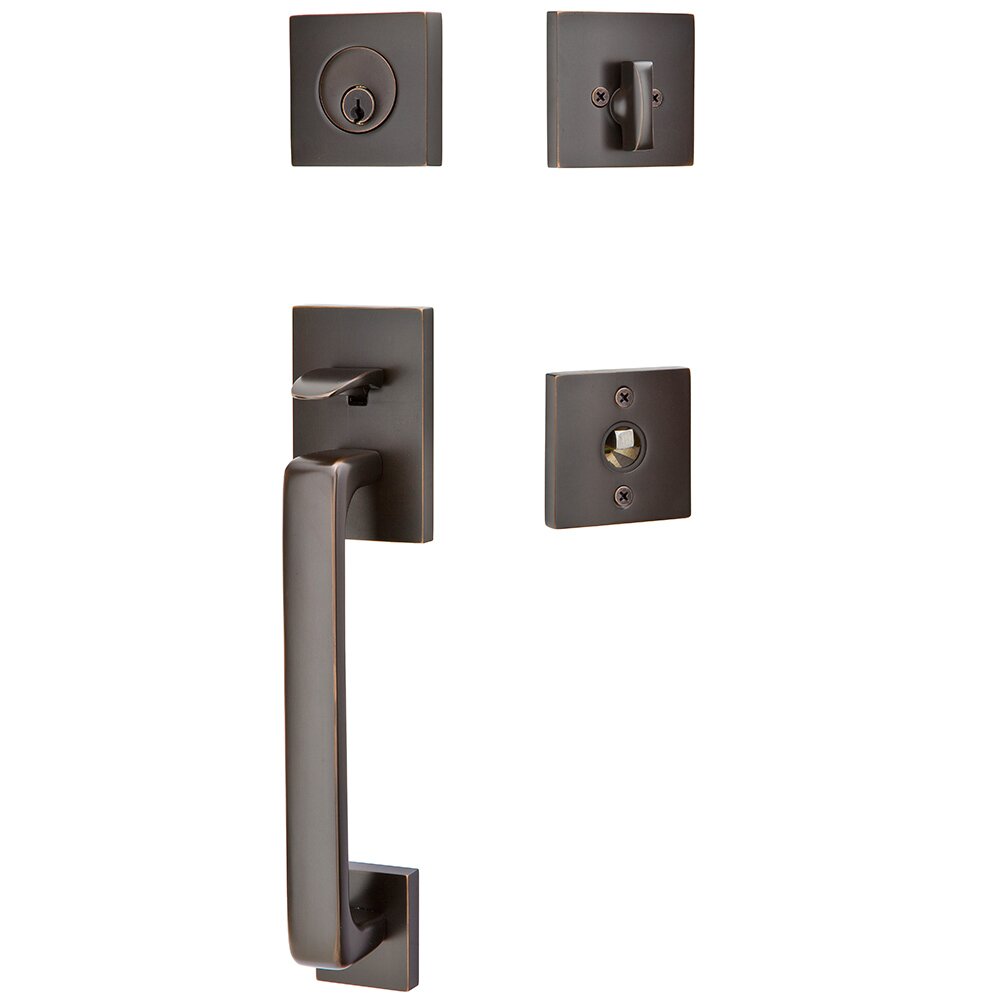 Single Cylinder Baden Handleset with Round Knob in Oil Rubbed Bronze