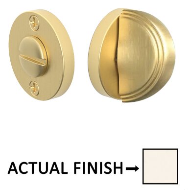 Arched Step Thumbturn with Disk Double Rosette Privacy Door Bolt in Polished Nickel