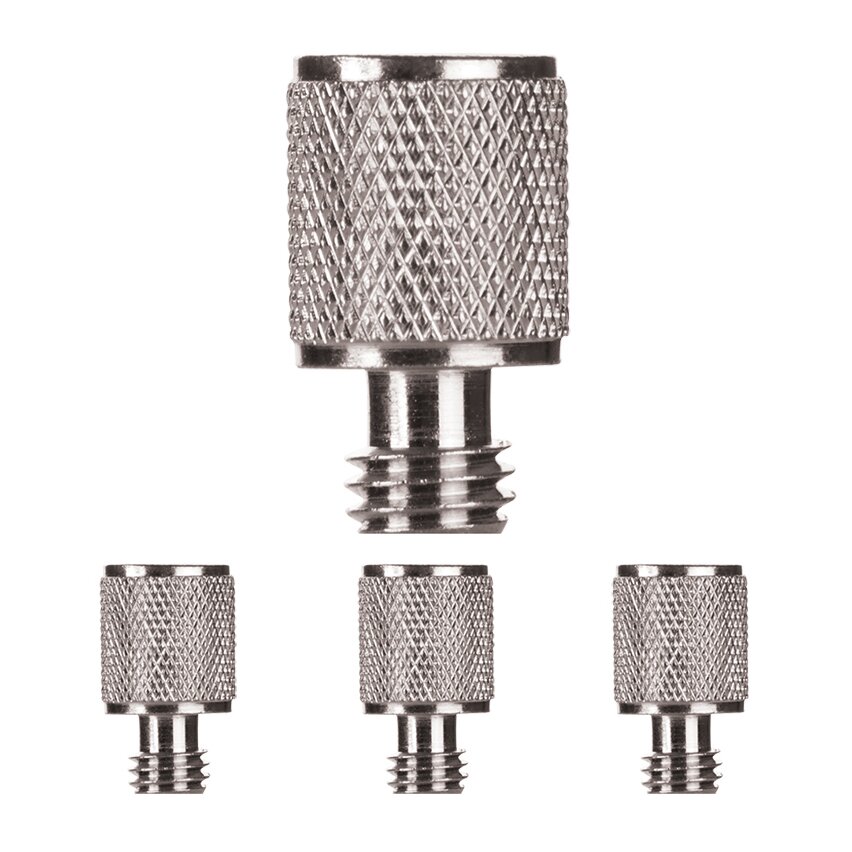 Knurled Tip Set For 4" Solid Brass Hinge in Satin Nickel (Sold In Pairs)