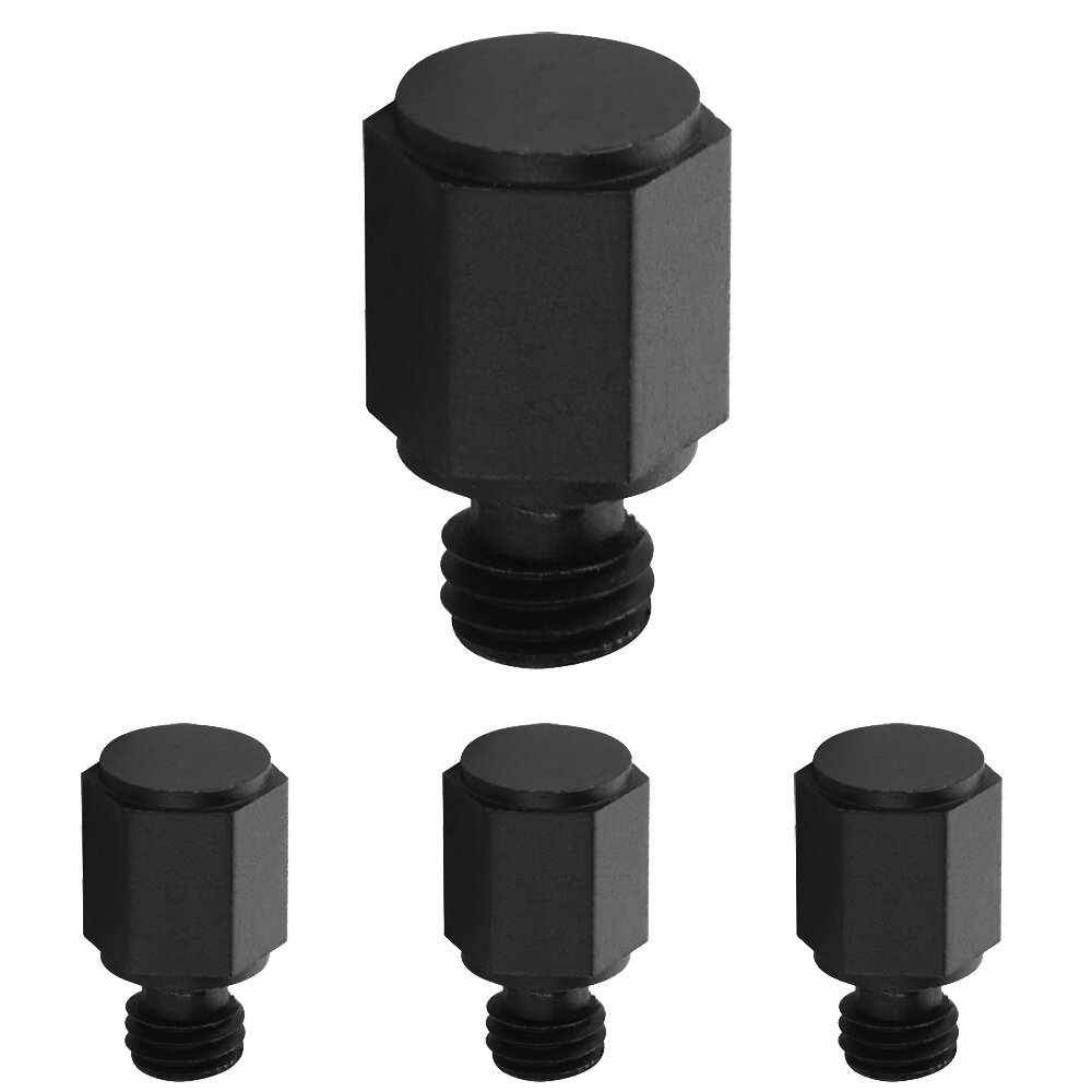 Faceted Tip Set For 4 1/2" or 5" Heavy Duty Or Ball Bearing Brass Hinge in Flat Black (Sold In Pairs)